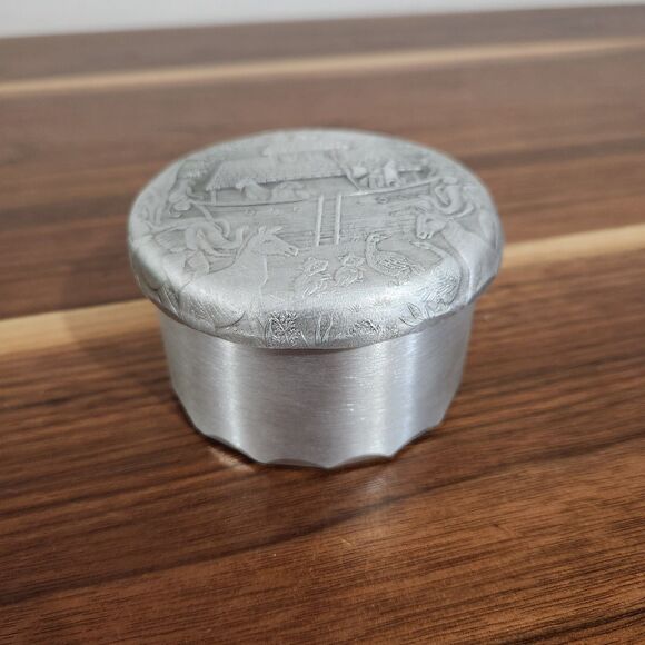 Wendell August Noahs Ark Trinket Box With Lid Trinket Plate Dish Forged Metal - Picture 5 of 11